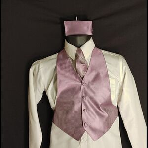 BOY'S LARR BRIO 3 PIECE FORMAL TUXEDO VEST & TIE